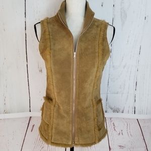 Foxy Huntress Texas Vest Sz S Tan Pig Suede